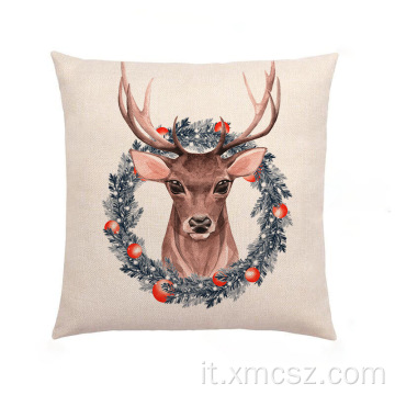 Tema newdeer carino in lino in cotone popolare cuscino